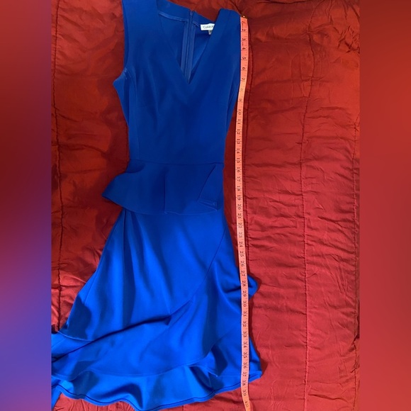 Blue Calvin Klein Ruffle Dress Size 8 - Picture 9 of 9